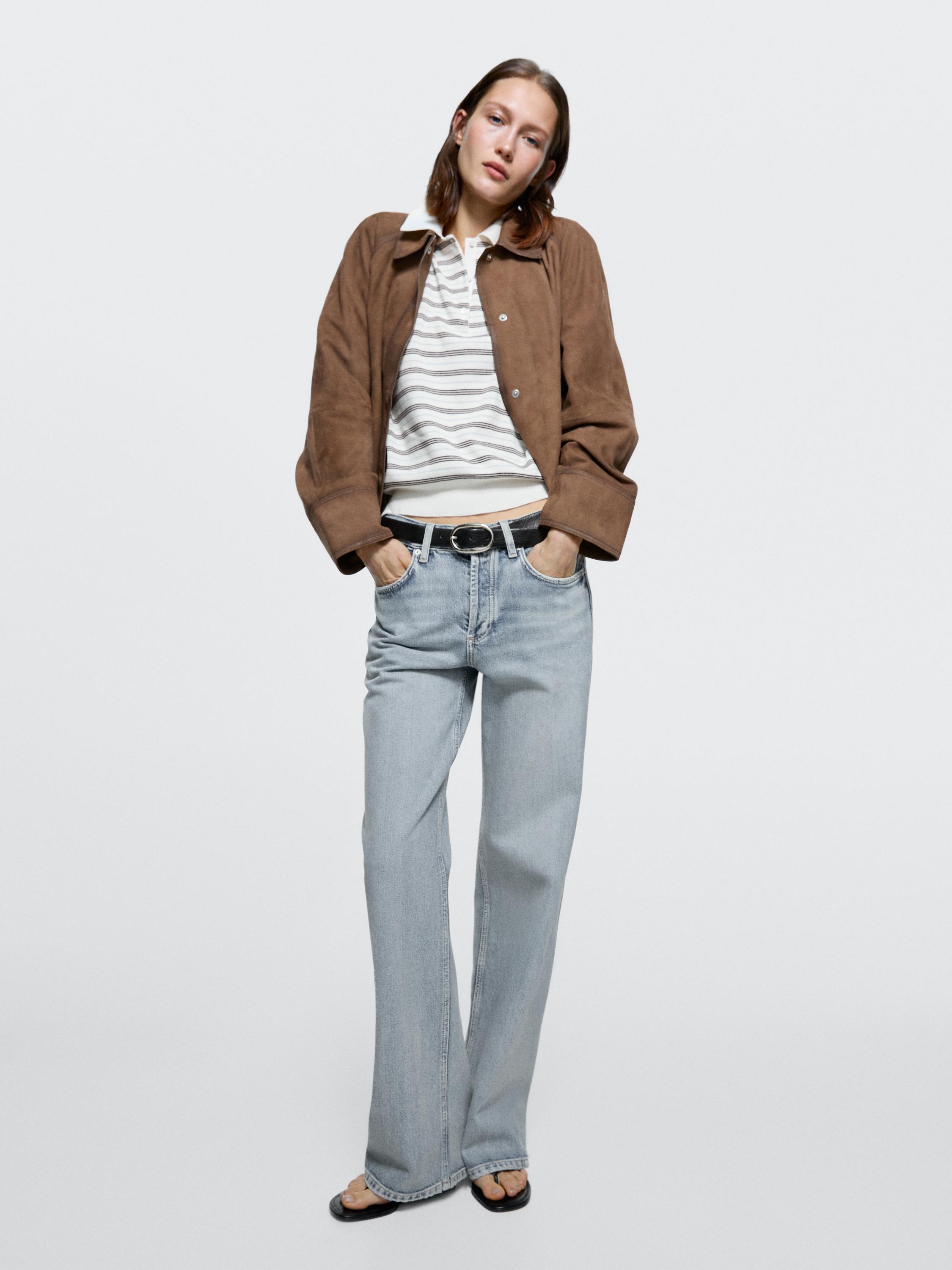 Jean wide leg taille moyenne